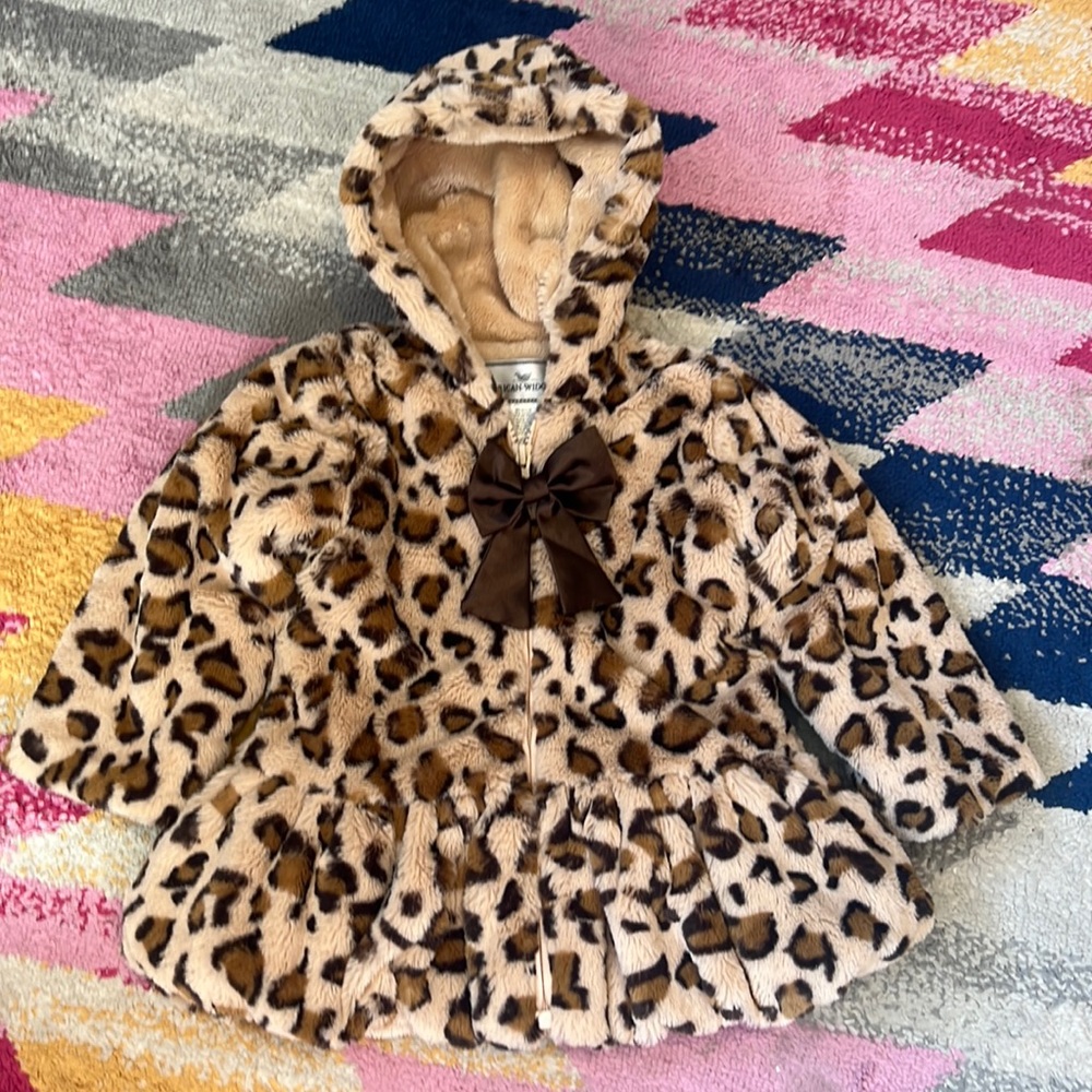 American Widgeon leopard faux fur jacket